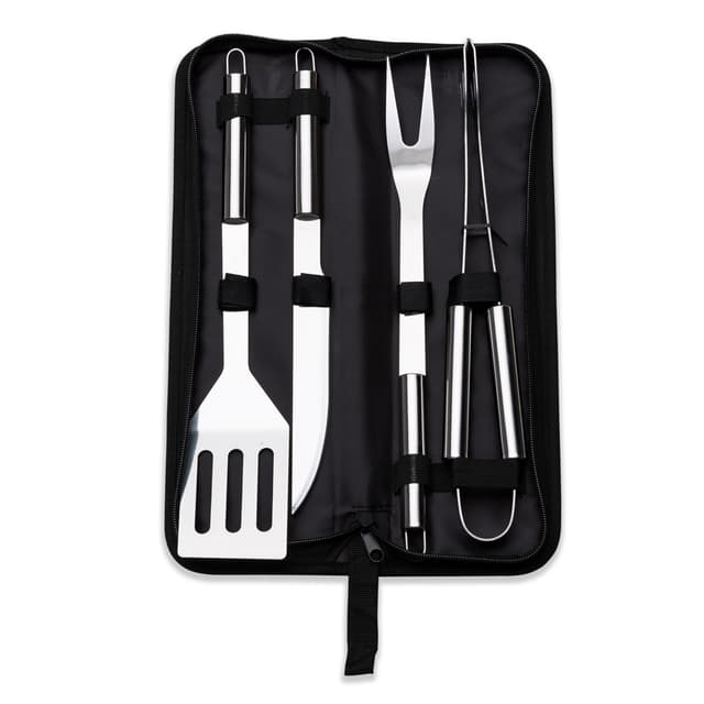 KIT CHURRASCO 4 PEÇAS INOX C/ ESTOJO 