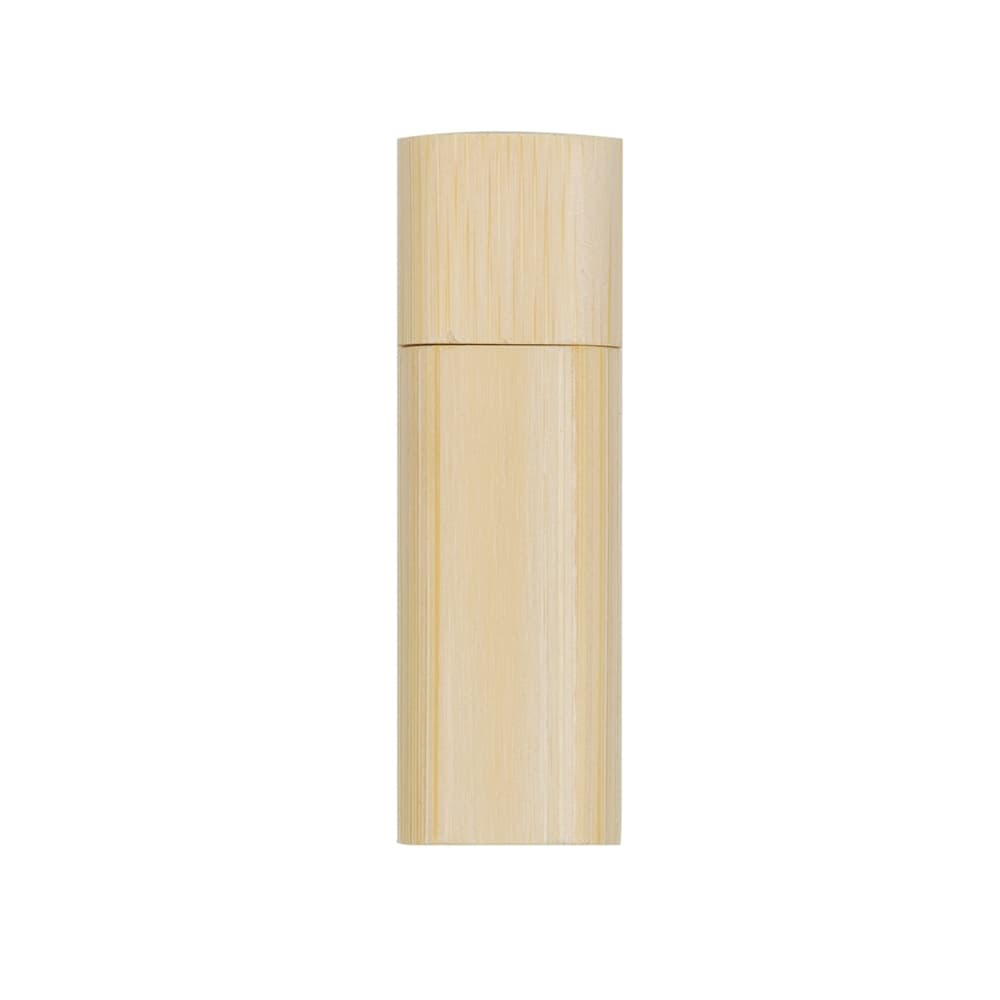 PEN DRIVE BAMBU REDONDO 4 GB  COM TAMPA 