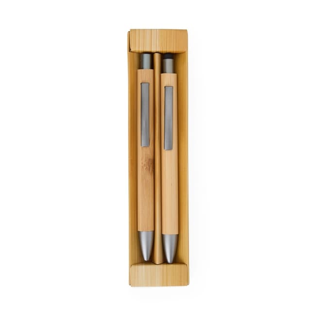 KIT ECOLÓGICO CANETA E LAPISEIRA BAMBU